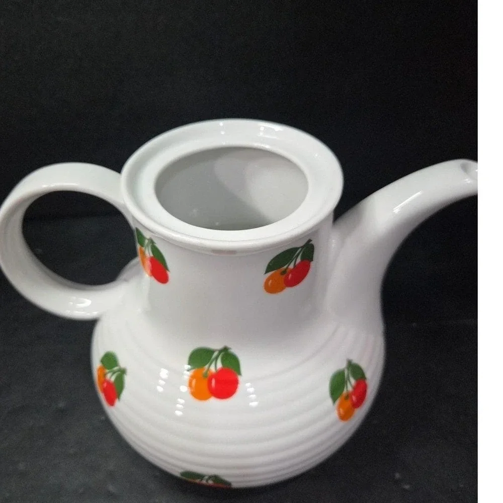 Seltmann Weiden Bavaria Teapot, Cherry Pattern Coffee Pot,‎ Vintage Kitchenware